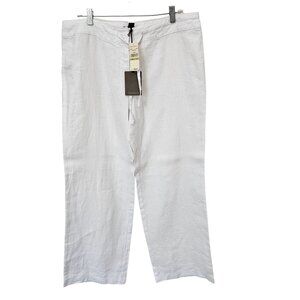 Tommy Bahama Two Palms Pant White Linen Leigh Fit Size 14 NWT